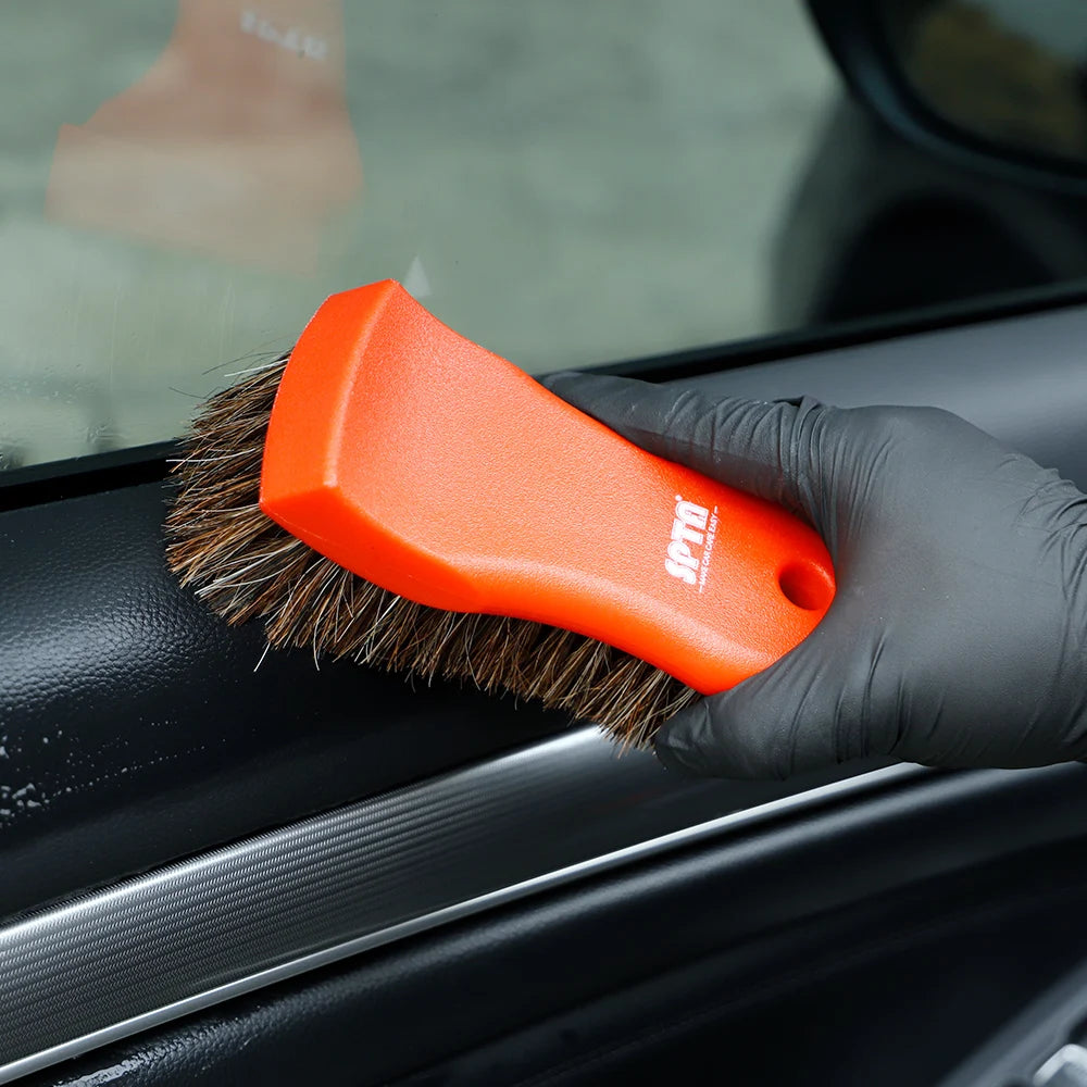 1Pc Car Detail Interior Cleaning Horse Hair Brush Horsehair for Leather, Vinyl, Fabric