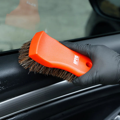 1Pc Car Detail Interior Cleaning Horse Hair Brush Horsehair for Leather, Vinyl, Fabric