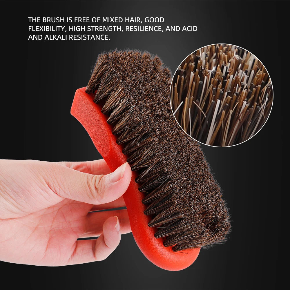 1Pc Car Detail Interior Cleaning Horse Hair Brush Horsehair for Leather, Vinyl, Fabric