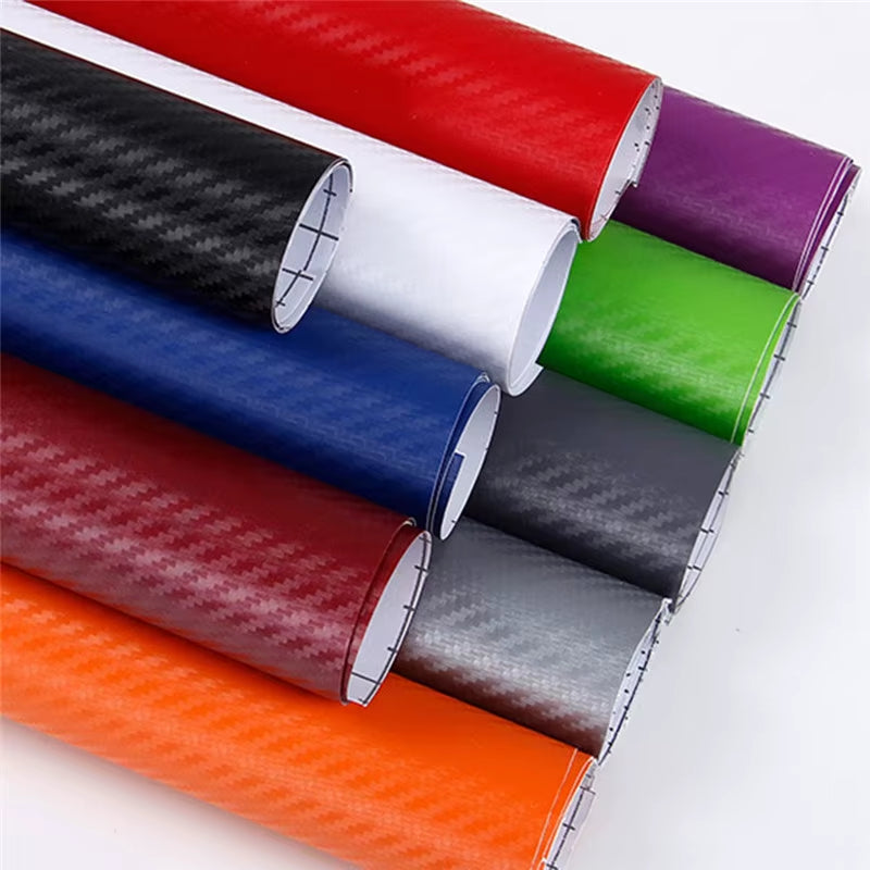 3D Carbon Fiber Vinyl Car Wrap Sheet Roll Film 152/127Cm
