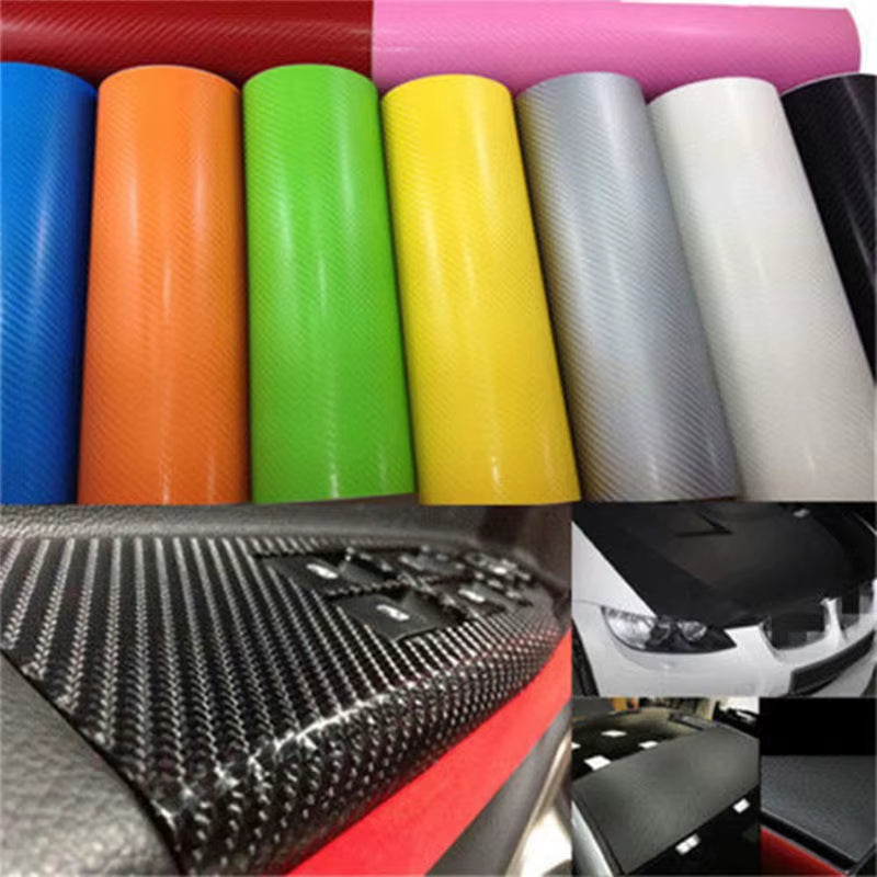 3D Carbon Fiber Vinyl Car Wrap Sheet Roll Film 152/127Cm