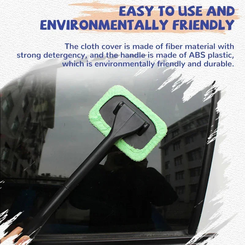 Car Window Cleaner Brush Kit, Windshield Cleaning Wash Tool Glass Wiper with Long Handle