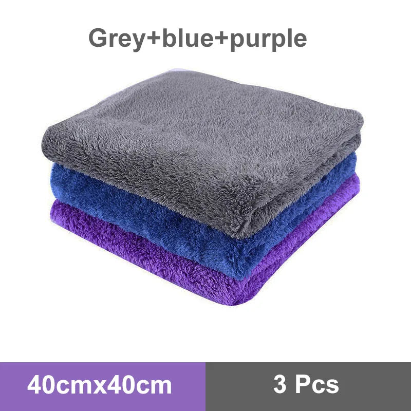 3,5, or 10Pcs Microfiber Car Wash Towels40X40Cm 