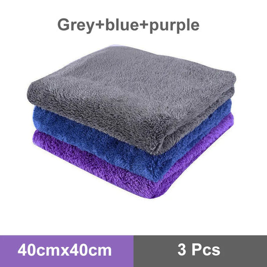 3,5, or 10Pcs Microfiber Car Wash Towels40X40Cm 