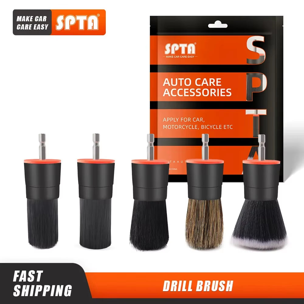 5PCS Mix Bristle Detail Brush Set for Cordless Drill