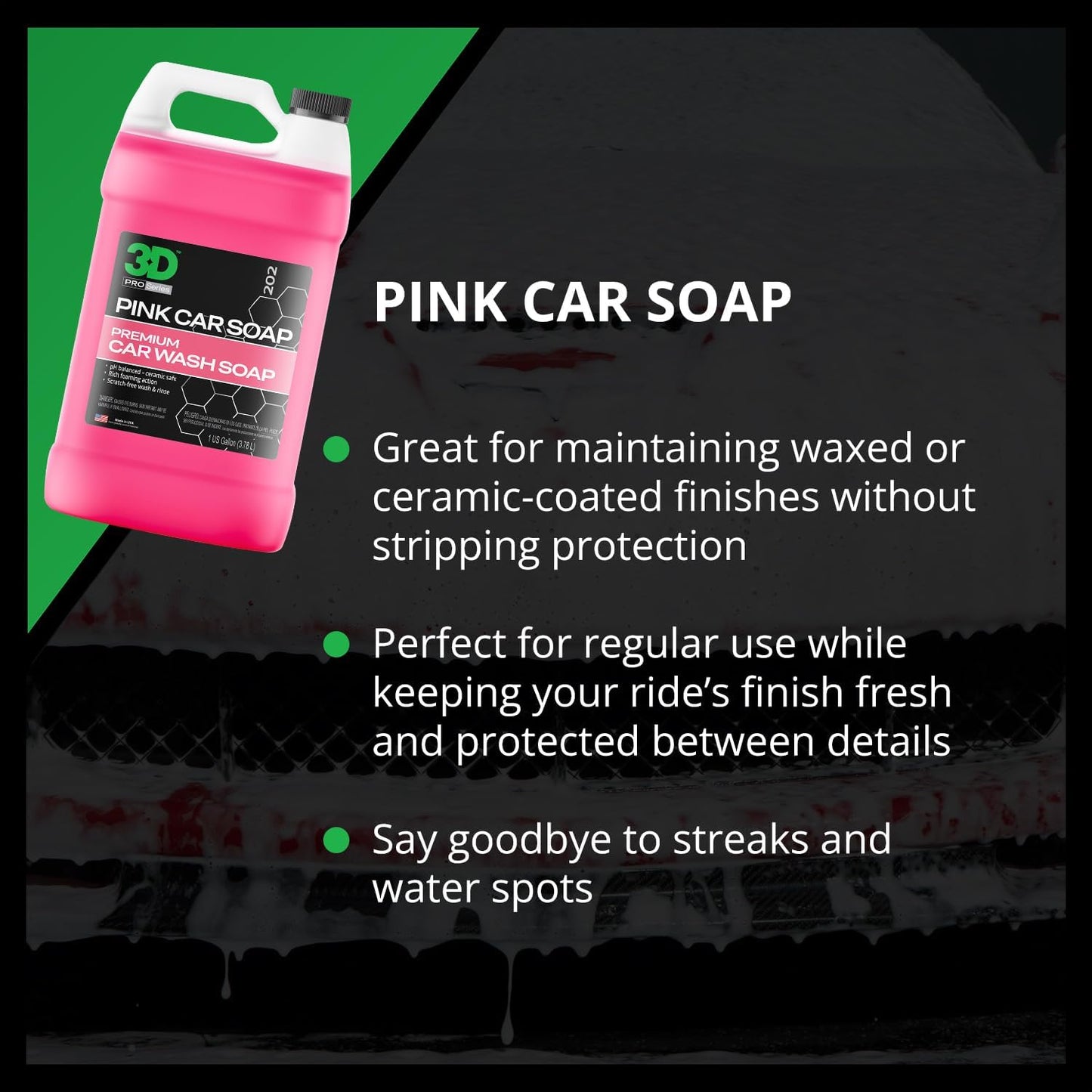 ( 3.8L) -  Pink Car Soap Car Wash & Cleaner Made in USA All Natural No Harmful Chemicals (Gallon)