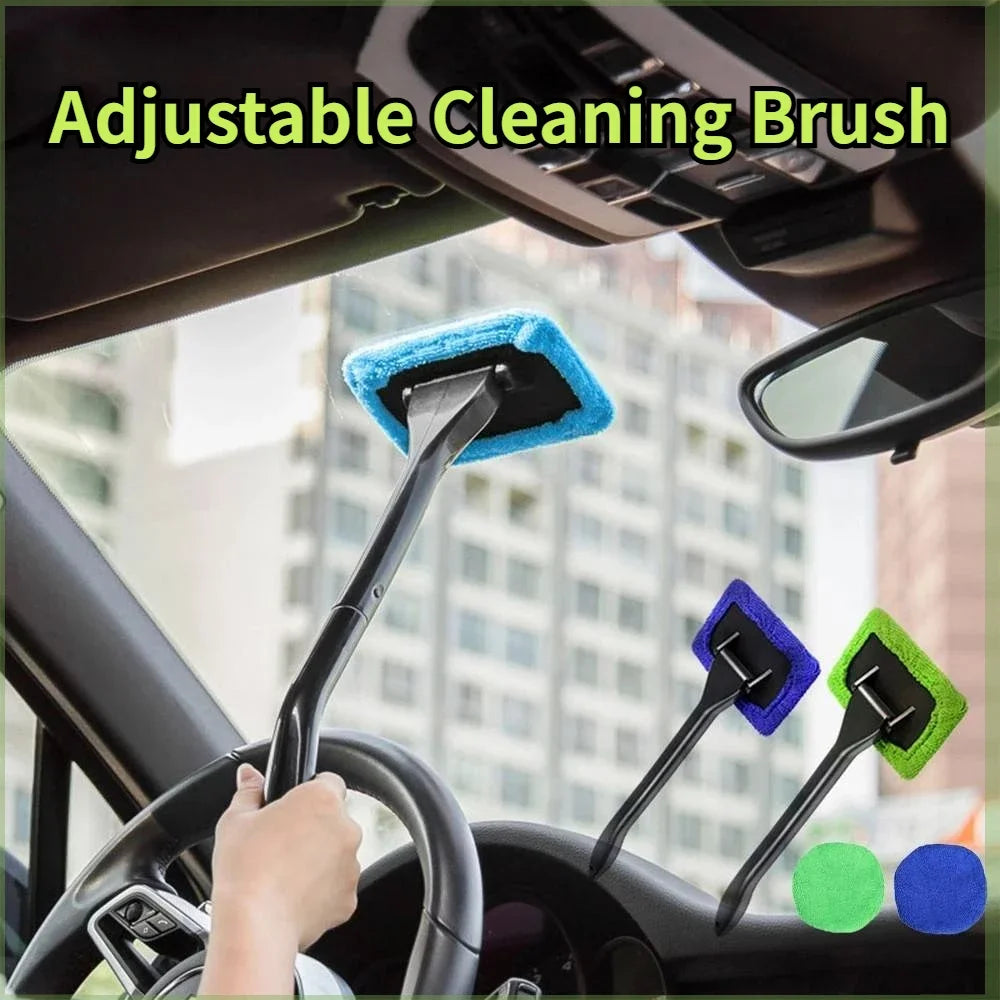 Car Window Cleaner Brush Kit, Windshield Cleaning Wash Tool Glass Wiper with Long Handle