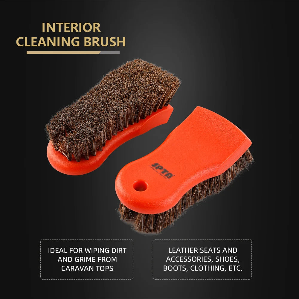 1Pc Car Detail Interior Cleaning Horse Hair Brush Horsehair for Leather, Vinyl, Fabric