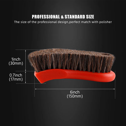 1Pc Car Detail Interior Cleaning Horse Hair Brush Horsehair for Leather, Vinyl, Fabric
